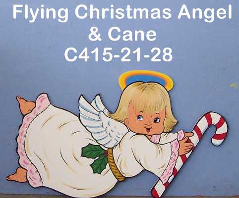 C415Flying Christmas Angel & Cane